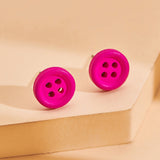 Personality Round Acrylic Stud Earrings Button – Jewelry Gift Ideas — 6