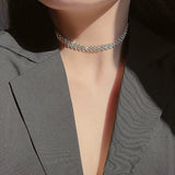 Simple Full Diamond Necklace Choker Collar Japan – Jewelry Gift Ideas — 3