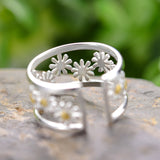 Sterling Silver Ladies Adjustable Small Daisy Ring – Useful Gifts — 4