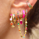 Fashion Three Rings Multilayer Diamond Earrings – Stylish Gifts — 1