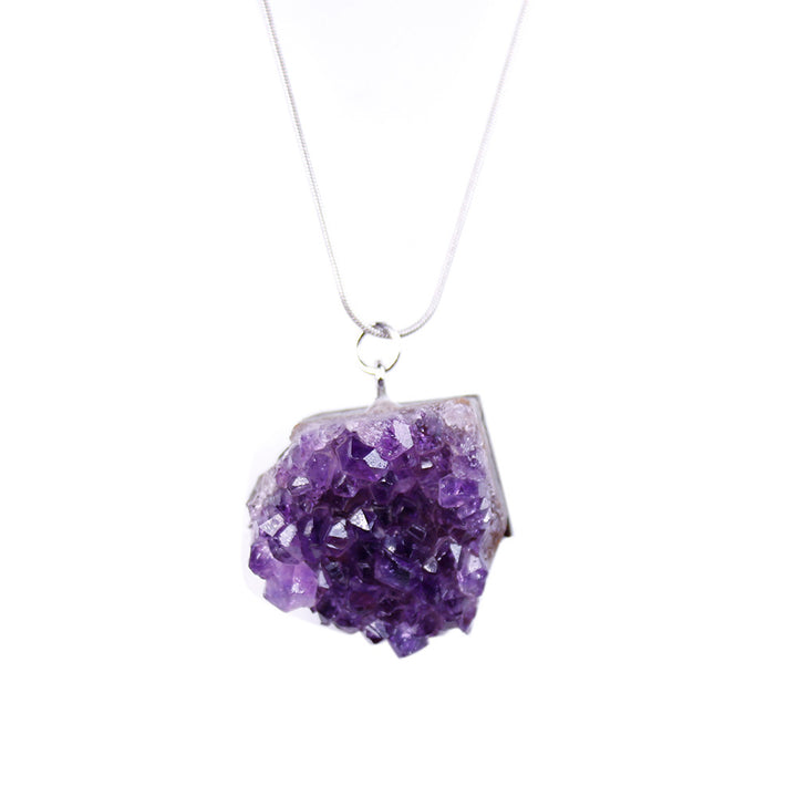 East China Sea Natural Amethyst Cluster Pendant – Jewelry Gift Ideas — 1