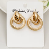 Fashion Round Earrings Simple Cross Metal – Stylish Gifts — 12