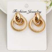 Fashion Round Earrings Simple Cross Metal – Stylish Gifts — 12
