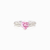 Heart Link S925 Silver Fashion Peach Heart Zircon Ring – Stylish Gifts — 2