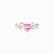 Heart Link S925 Silver Fashion Peach Heart Zircon Ring – Stylish Gifts — 2