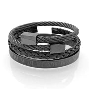 Bangle Braided Bracelet Men's Gold Titanium Steel – Jewelry Gift Ideas — 4