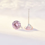 Simple Birthstone Four-Claw Zircon Earrings – Holiday Gift Ideas — 12