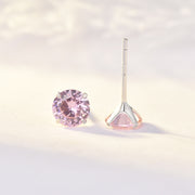 Simple Birthstone Four-Claw Zircon Earrings – Holiday Gift Ideas — 12