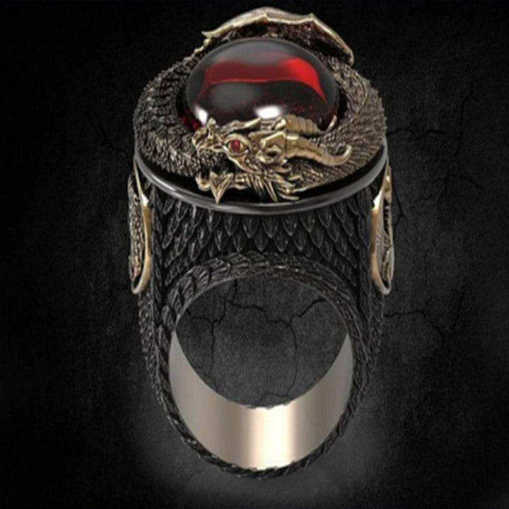Two-Tone Vintage Domineering Carved Dragon Ring – Unique Gift Ideas — 1