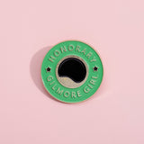 Round Geometric Green English Metal Brooch – Jewelry Gift Ideas — 2