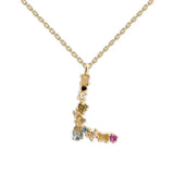 English Letter Necklace Female Colorful Crystals – Jewelry Gift Ideas — 19