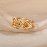 Micro Set Zircon Butterfly Tail Ring – Holiday Gift Ideas — 4