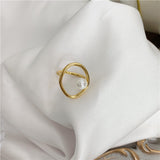 Adjustable Pearl Light Luxury Gold Plated Ring – Thoughtful Gifts — 2