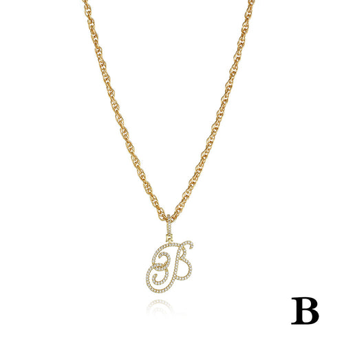 26 Letter Necklace Inset Zircon 18k Gold Necklace – Jewelry Gift Ideas — 2