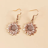 Simple Metal Ear Hook Sunflower Flower Earrings – Birthday Gifts — 6