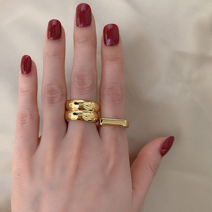 Wide Titanium Plated 18K Gold Plated Index Finger – Jewelry Gift Ideas — 1