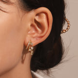 Fashion Three Rings Multilayer Diamond Earrings – Stylish Gifts — 6