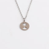 Titanium Steel Hollow Coconut Tree Pendant Neck – Jewelry Gift Ideas — 4