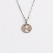 Titanium Steel Hollow Coconut Tree Pendant Neck – Jewelry Gift Ideas — 4