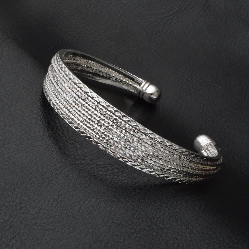 Antique Silver Plated Floral Thread Bracelet – Jewelry Gift Ideas — 1