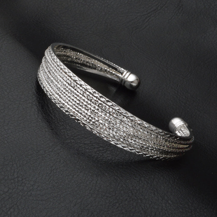 Antique Silver Plated Floral Thread Bracelet – Jewelry Gift Ideas — 1