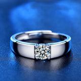 925 Sterling Silver Men's Platinum Moissanite Ring – Gifts for Him — 5
