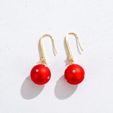 Short Pearl Frosted Bead Copper Earrings – Useful Gifts — 2