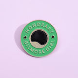 Round Geometric Green English Metal Brooch – Jewelry Gift Ideas — 6
