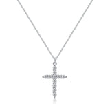 S925 Sterling Silver Diamond Inlaid Cross – Jewelry Gift Ideas — 6