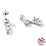 S925 Sterling Silver Zircon Love Bear Stud – Gifts for Couples — 7