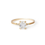 Simple Retro 925 Silver Square White Crystal Ring – Holiday Gift Ideas — 1
