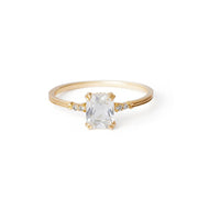 Simple Retro 925 Silver Square White Crystal Ring – Holiday Gift Ideas — 1