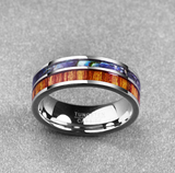 8MM Wide Polished Tungsten Carbide Ring Inlay Wood – Stylish Gifts — 2