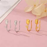 S925 Silver Harbor Style Retro Tulip Ear Hook – Stylish Gifts — 6