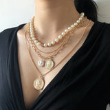 Multilayer Portrait Pendant Pearl Clavicle Chain – Jewelry Gift Ideas — 4