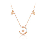 S925 Sterling Silver Star And Moon Necklace – Jewelry Gift Ideas — 5