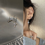 925 Silver Post Asymmetric Diamond Cross Stud – Surprise Gifts — 6