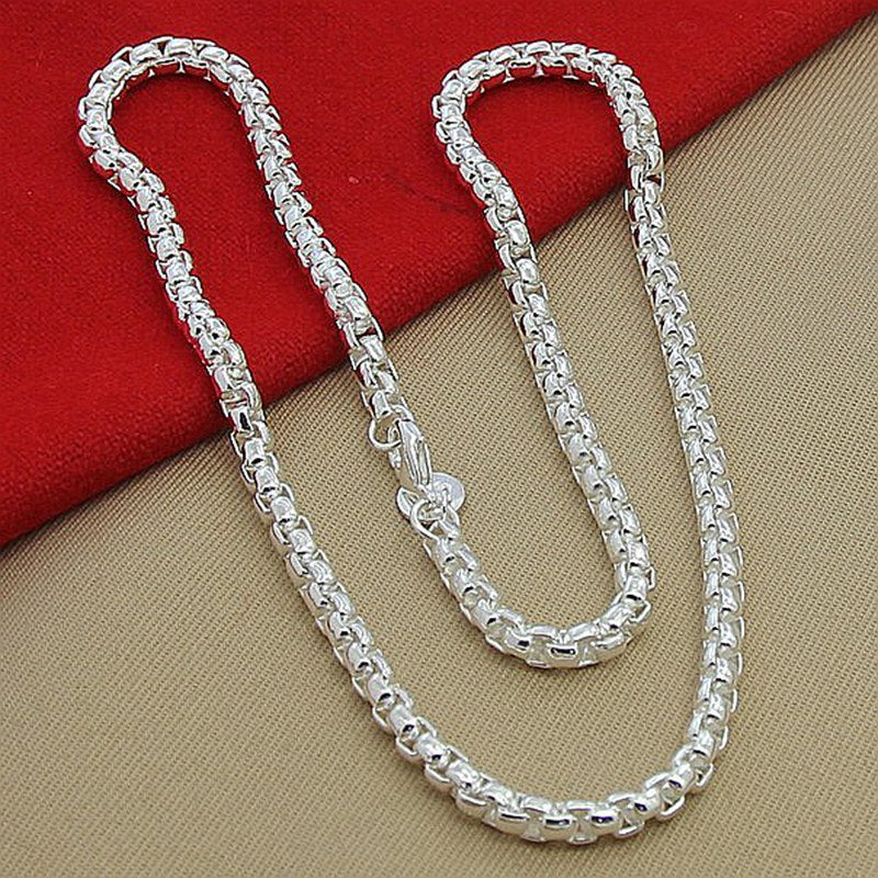 Silver Plated Round Box Necklace Clip Clasp – Jewelry Gift Ideas — 1