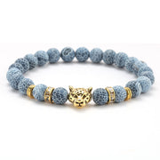 8mm Volcanic Stone Onyx Alloy Leopard Head Beaded – Jewelry Gift Ideas — 11