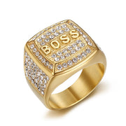 Titanium Steel Vacuum Plating Rhinestone Square BOSS – Gifts for Him — 11