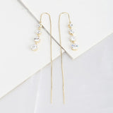 925 Long Zircon Earrings Korean Style Simple Geometry – Stylish Gifts — 5