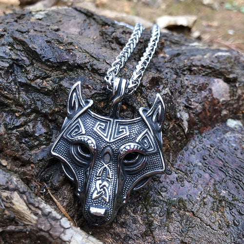 Asgard Crafted Norse Grey Wolf Head Pendant Chain – Jewelry Gift Ideas — 1