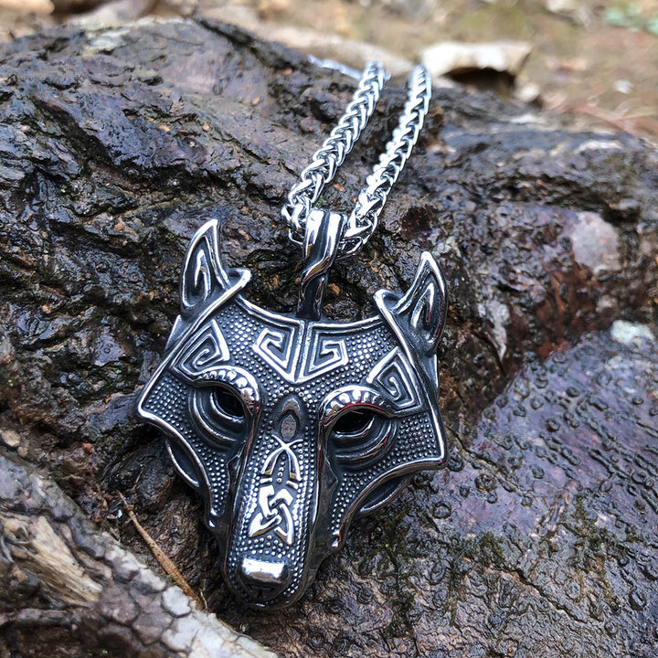 Asgard Crafted Norse Grey Wolf Head Pendant Chain – Jewelry Gift Ideas — 1