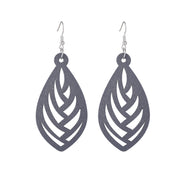 Hollow Geometry Wood Earrings Eardrop Personality – Birthday Gifts — 11
