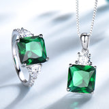 Fashion Sterling Silver Nano Emerald Pendant Ring – Stylish Gifts — 5