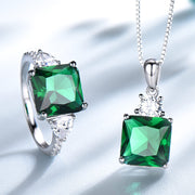 Fashion Sterling Silver Nano Emerald Pendant Ring – Stylish Gifts — 5
