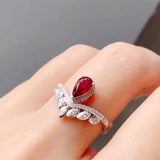 Women's Fashion Simple Ruby Crown Ring – Stylish Gifts — 2