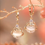 S925 Silver Needle Opal Ear Lock Earrings Girl – Gifts for Kids — 3