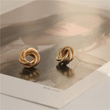 Flower-Shaped Earrings Metal Winding Geometric Hollow – Gifts for Her — 1