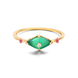 Simple Temperament Green Chalcedony S925 Silver Ring – Everyday Gifts — 3